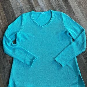 McLaughlin Callum Turquoise V-Neck Sweater